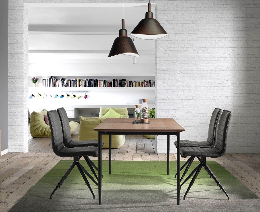 Mesa arista roble acero negro 160x90