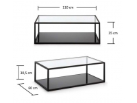 Mesa de centro minimalista acero 110x60